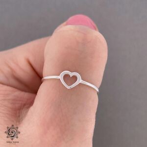 Open Heart Sterling Silver 925 Ring